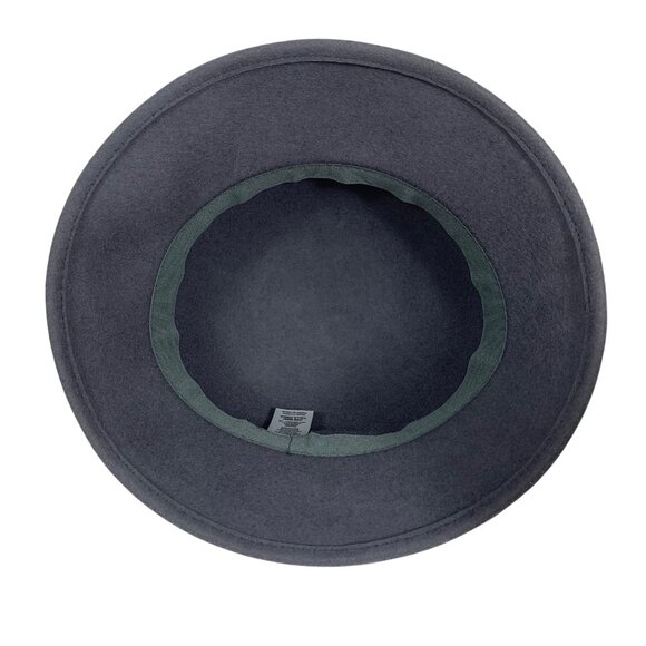 Womens Gray Wool Felt Flapper Cloche Bucket Bowler Hat One Size EUC - Picture 5 of 6